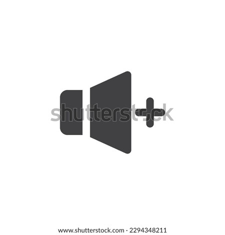 Volume up button vector icon. filled flat sign for mobile concept and web design. Sound plus button glyph icon. Symbol, logo illustration. Vector graphics