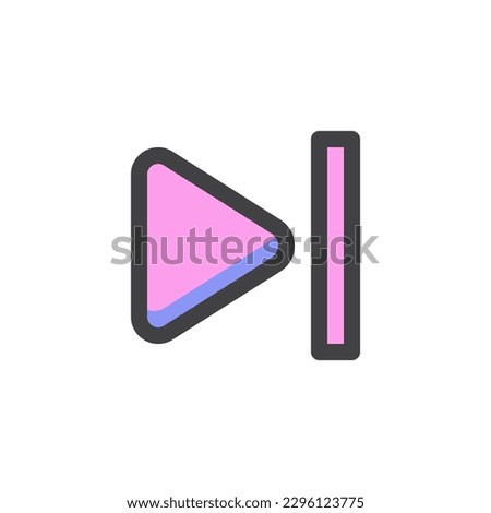Skip forward button filled outline icon, line vector sign, linear colorful pictogram isolated on white. Symbol, logo illustration. Vector graphics
