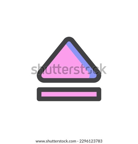 Eject button filled outline icon, line vector sign, linear colorful pictogram isolated on white. Symbol, logo illustration. Vector graphics