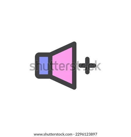 Volume up button filled outline icon, line vector sign, linear colorful pictogram isolated on white. Symbol, logo illustration. Vector graphics