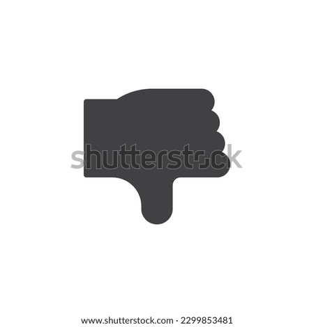 Thumbs down gesture vector icon. filled flat sign for mobile concept and web design. Thumbs down dislike glyph icon. Symbol, logo illustration. Vector graphics
