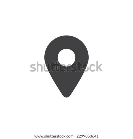Location pin vector icon. Map marker filled flat sign for mobile concept and web design. Navigation pointer glyph icon. Symbol, logo illustration. Vector graphics
