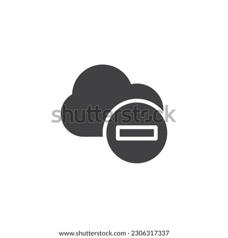 Cloud delete vector icon. filled flat sign for mobile concept and web design. Cloud and minus glyph icon. Symbol, logo illustration. Vector graphics
