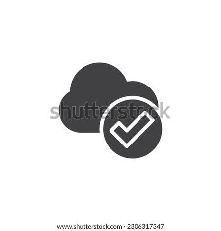Cloud access vector icon. filled flat sign for mobile concept and web design. Cloud and check mark glyph icon. Symbol, logo illustration. Vector graphics