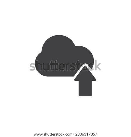 Cloud upload vector icon. filled flat sign for mobile concept and web design. Cloud and arrow up glyph icon. Symbol, logo illustration. Vector graphics