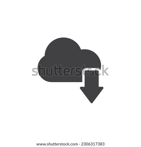 Cloud download vector icon. filled flat sign for mobile concept and web design. Cloud and arrow down glyph icon. Symbol, logo illustration. Vector graphics