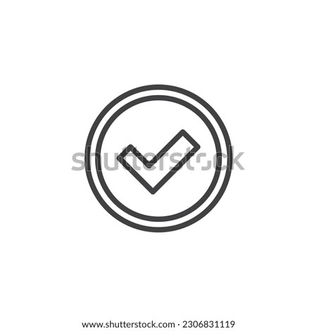 Confirmation mark line icon. Checkmark linear style sign for mobile concept and web design. Verified and approved outline vector icon. Symbol, logo illustration. Vector graphics