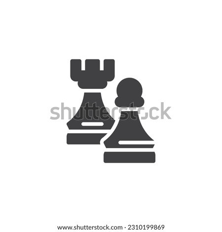 Chess strategy vector icon. filled flat sign for mobile concept and web design. Rook and pawn glyph icon. Symbol, logo illustration. Vector graphics