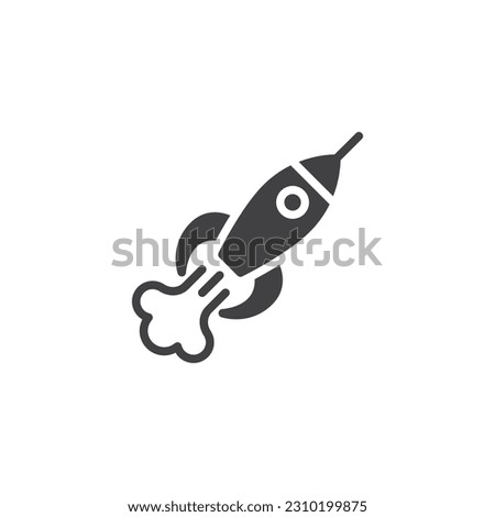 Startup rocket vector icon. filled flat sign for mobile concept and web design. Rocket launch glyph icon. Symbol, logo illustration. Vector graphics