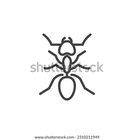Ant insect line icon. linear style sign for mobile concept and web design. Emmet, ant outline vector icon. Symbol, logo illustration. Vector graphics
