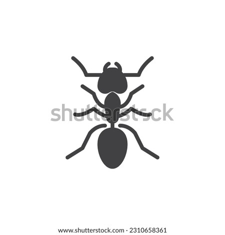 Ant insect vector icon. filled flat sign for mobile concept and web design. Emmet, ant glyph icon. Symbol, logo illustration. Vector graphics