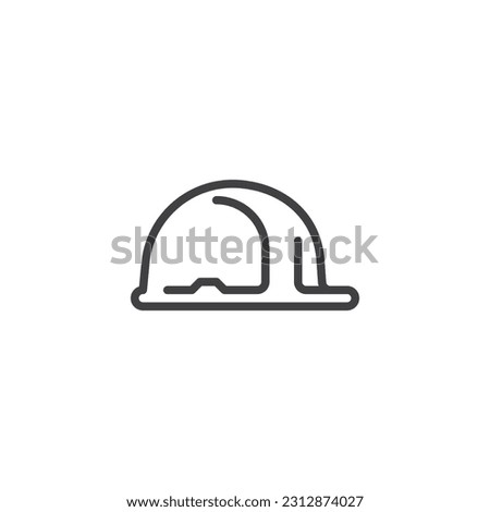 Hard hat line icon. linear style sign for mobile concept and web design. Safety helmet outline vector icon. Symbol, logo illustration. Vector graphics
