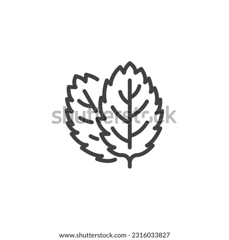 Mint leaf line icon. linear style sign for mobile concept and web design. Mint herb outline vector icon. Symbol, logo illustration. Vector graphics