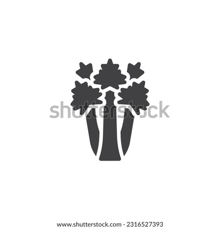 Celery leaf vector icon. filled flat sign for mobile concept and web design. Celery herb glyph icon. Symbol, logo illustration. Vector graphics