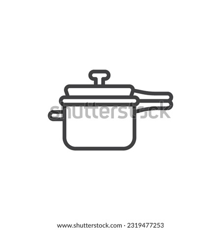 Pressure cooker line icon. linear style sign for mobile concept and web design. Pressure pot outline vector icon. Symbol, logo illustration. Vector graphics
