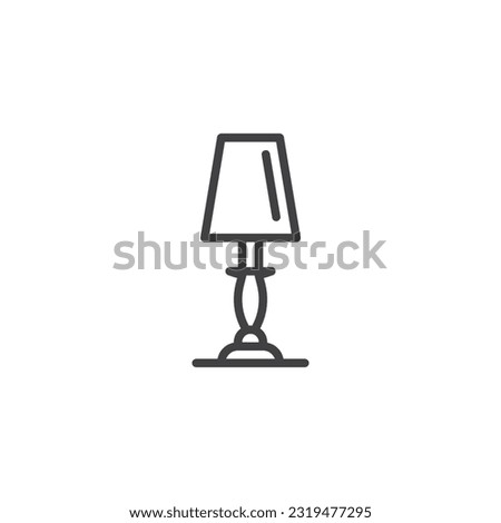 Table lamp line icon. linear style sign for mobile concept and web design. Night lamp outline vector icon. Symbol, logo illustration. Vector graphics