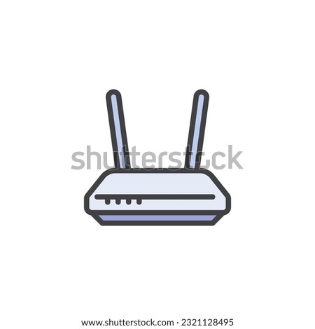 Wifi router filled outline icon, line vector sign, linear colorful pictogram isolated on white. Symbol, logo illustration. Vector graphics
