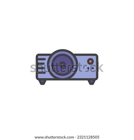 Projector filled outline icon, line vector sign, linear colorful pictogram isolated on white. Symbol, logo illustration. Vector graphics