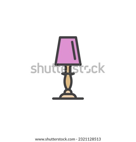 Table lamp filled outline icon, line vector sign, linear colorful pictogram isolated on white. Symbol, logo illustration. Vector graphics