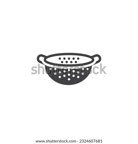 Colander vector icon. filled flat sign for mobile concept and web design. Pasta strainer glyph icon. Symbol, logo illustration. Vector graphics