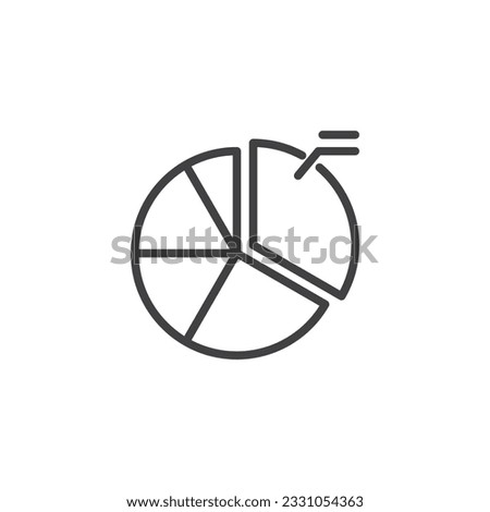 Data chart line icon. Statistics linear style sign for mobile concept and web design. Pie chart diagram outline vector icon. Symbol, logo illustration. Vector graphics