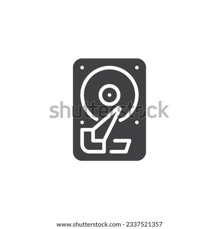 Hard disk vector icon. filled flat sign for mobile concept and web design. HDD glyph icon. Symbol, logo illustration. Vector graphics