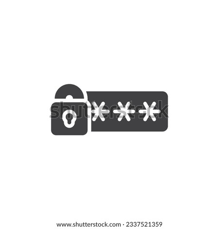 Security password vector icon. filled flat sign for mobile concept and web design. Pass code security glyph icon. Symbol, logo illustration. Vector graphics