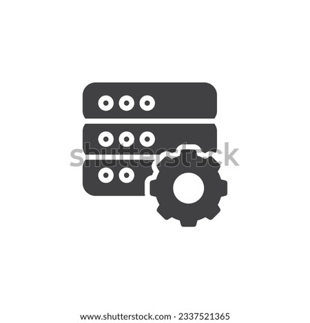 Computer server setting vector icon. Data center maintenance filled flat sign for mobile concept and web design. Server management glyph icon. Symbol, logo illustration. Vector graphics