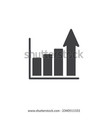 Bar chart growth vector icon. filled flat sign for mobile concept and web design. Statistics graph glyph icon. Symbol, logo illustration. Vector graphics