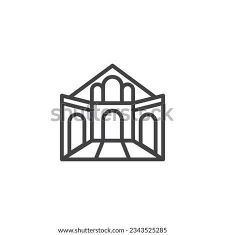 Building atrium line icon. linear style sign for mobile concept and web design. Atrium hall outline vector icon. Symbol, logo illustration. Vector graphics