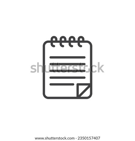 Notepad line icon. Notebook linear style sign for mobile concept and web design. Diary Book outline vector icon. Symbol, logo illustration. Vector graphics