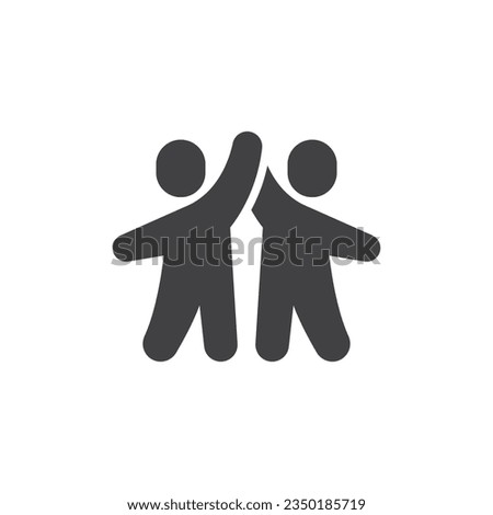 Two person handshake  vector icon. filled flat sign for mobile concept and web design. Two people greeting glyph icon. Friendship, partnership symbol, logo illustration. Vector graphics