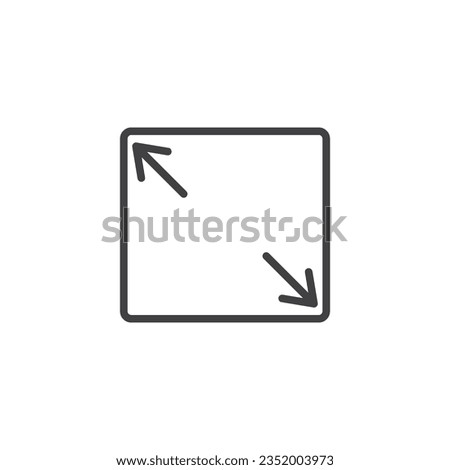 Expand screen line icon. Fullscreen linear style sign for mobile concept and web design. Maximize, expand outline vector icon. Symbol, logo illustration. Vector graphics