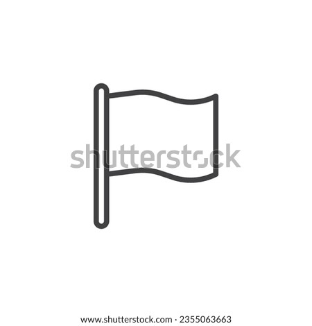 Waving flag line icon. linear style sign for mobile concept and web design. Blank flag outline vector icon. Symbol, logo illustration. Vector graphics