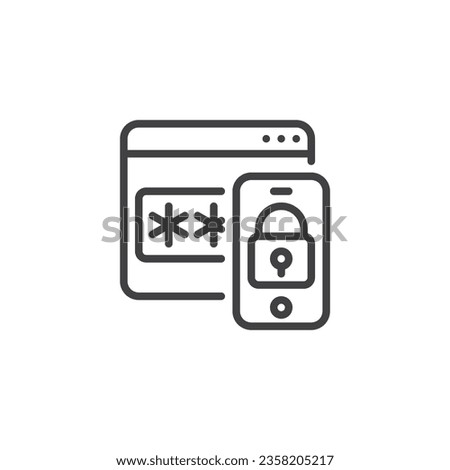 Two Factor Authentication line icon. linear style sign for mobile concept and web design. 2FA outline vector icon. Symbol, logo illustration. Vector graphics