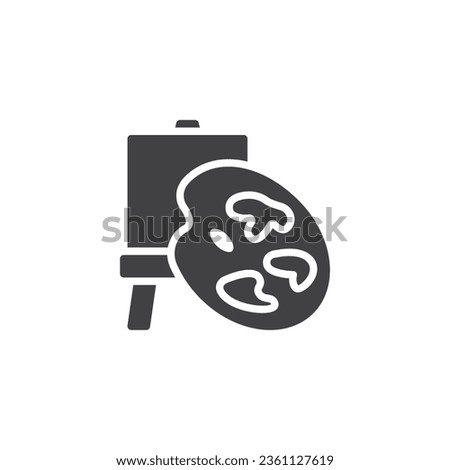 Artist tools vector icon. filled flat sign for mobile concept and web design. Paint palette and easel glyph icon. Symbol, logo illustration. Vector graphics