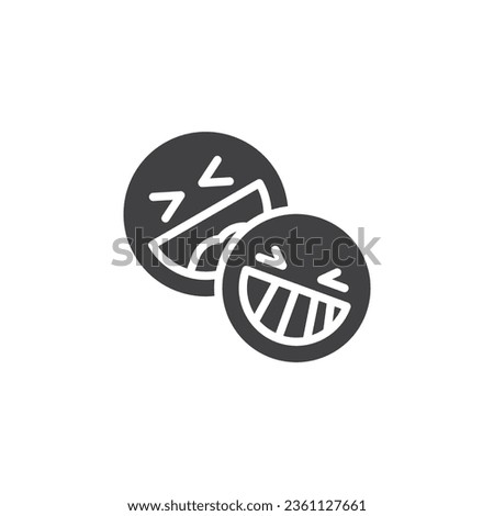 Laughing emoji vector icon. Comedy show filled flat sign for mobile concept and web design. Smiling emoticons glyph icon. Symbol, logo illustration. Vector graphics