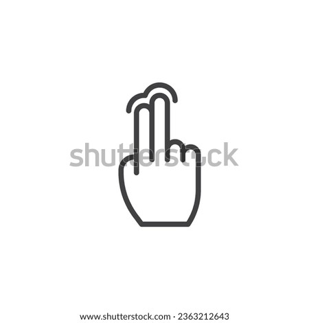 Two Finger Tap gesture line icon. linear style sign for mobile concept and web design. Two finger touch gesture outline vector icon. Symbol, logo illustration. Vector graphics