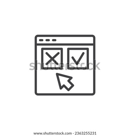 Online survey line icon. User Testing linear style sign for mobile concept and web design. User feedback outline vector icon. Symbol, logo illustration. Vector graphics