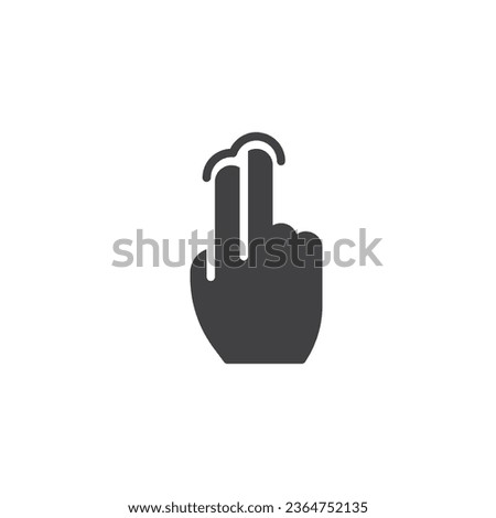 Two finger touch gesture vector icon. filled flat sign for mobile concept and web design. Two Finger Tap gesture glyph icon. Symbol, logo illustration. Vector graphics