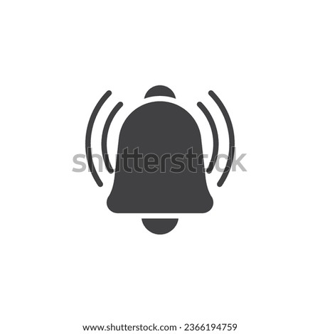 Notice bell vector icon. reminder bell filled flat sign for mobile concept and web design. Alert notification glyph icon. Symbol, logo illustration. Vector graphics