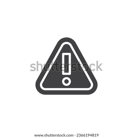 Hazard, danger vector icon. Triangle Exclamation mark filled flat sign for mobile concept and web design. Warning, attention glyph icon. Symbol, logo illustration. Vector graphics