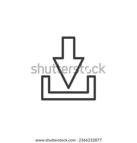 Download line icon. linear style sign for mobile concept and web design. Download arrow outline vector icon. Symbol, logo illustration. Vector graphics