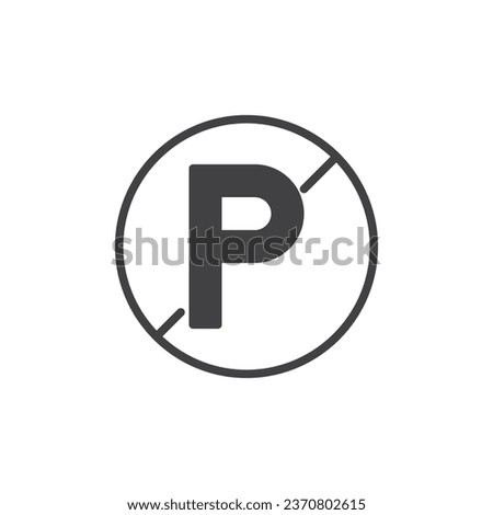 No Parking sign vector icon. filled flat sign for mobile concept and web design. No parking glyph icon. Symbol, logo illustration. Vector graphics