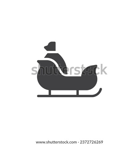 Sleigh with gift bag vector icon. filled flat sign for mobile concept and web design. Santa Sleigh glyph icon. Symbol, logo illustration. Vector graphics