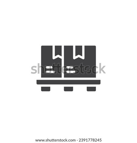 Storage pallet vector icon. filled flat sign for mobile concept and web design. Cargo boxes pallet glyph icon. Symbol, logo illustration. Vector graphics