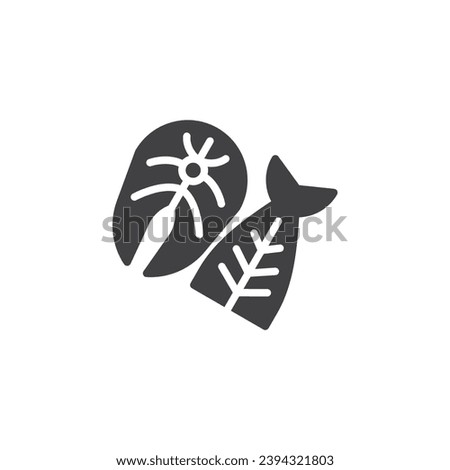 Salmon steak and fish fillet vector icon. filled flat sign for mobile concept and web design. Seafood products glyph icon. Symbol, logo illustration. Vector graphics