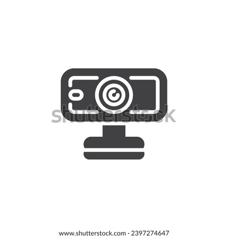 Webcam vector icon. filled flat sign for mobile concept and web design. Web camera glyph icon. Symbol, logo illustration. Vector graphics