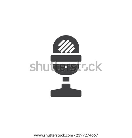 Microphone vector icon. filled flat sign for mobile concept and web design. Sound mic glyph icon. Voice recorder symbol, logo illustration. Vector graphics