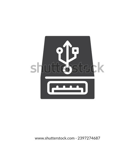 USB Type-A vector icon. filled flat sign for mobile concept and web design. USB Port glyph icon. Symbol, logo illustration. Vector graphics